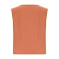thumbnail image 4 of Women's Cotton Linen Sleeveless Shirts Summer Casual Crew Neck Flowy Tops Loose Breathable Lightweight Blouses (S, Orange), 4 of 6