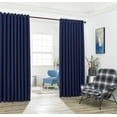 thumbnail image 3 of Nicole - Wall-to-Wall Pair - Premium Thermal Insulated Blackout Grommet Curtains - 18 Grommets Each - 2 Fabric Tiebacks - Ideal for Window Decor or Room Divider (2 Panels, 108" W x 120" L, Navy), 3 of 3