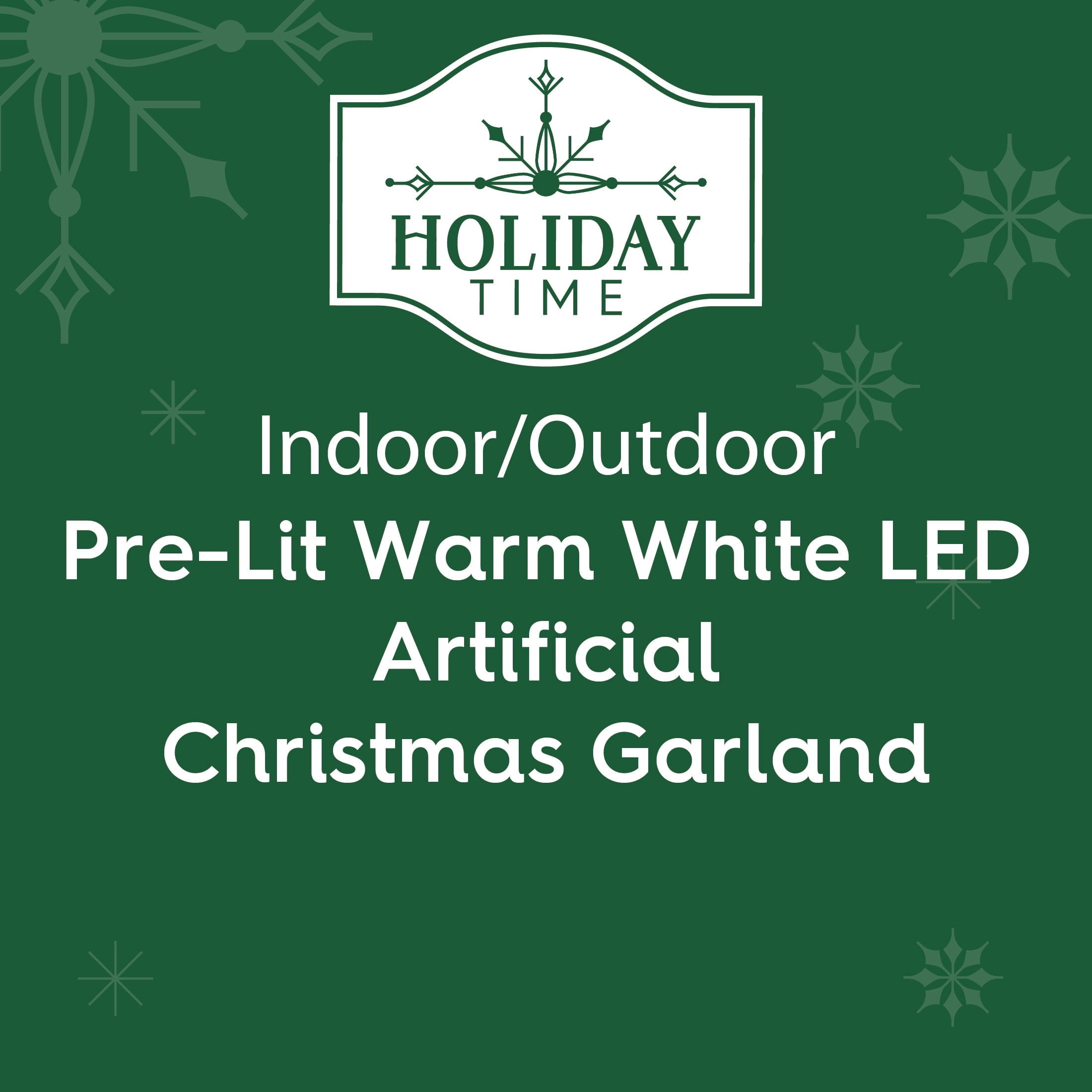 Napa Pre-Lit Warm White LED Artificial Christmas Garland, Green, 9', by Holiday Time