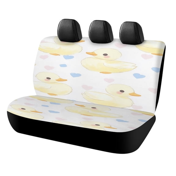 Cute Duck Heart Print Car Rear Seat Cover Accessories Universal Fit Car Seat Covers Durable
