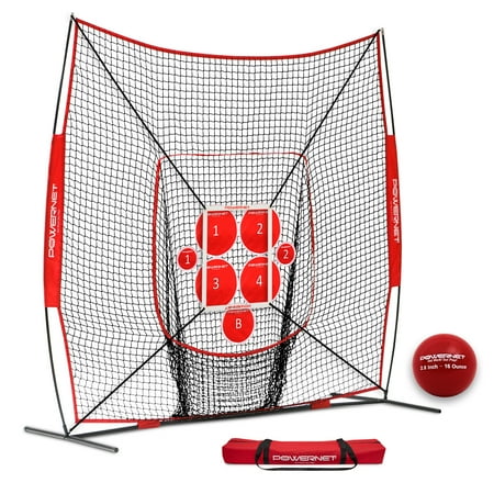 PowerNet Pitching Bundle - Practice Net Pitch Perfect Target System Strike Zone and Weighted Training Ball