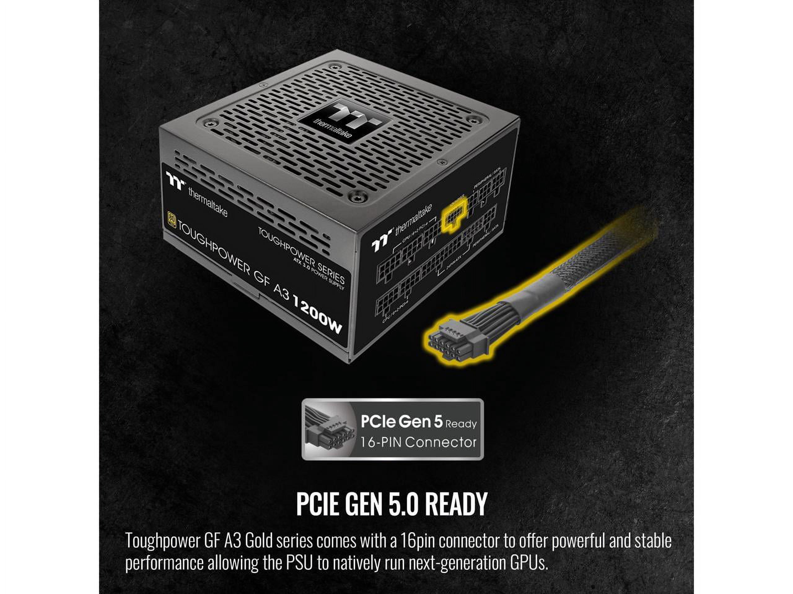 Thermaltake Toughpower GF A3 TT Premium Edition 1200W 80 Plus Gold Certified Fully Modular ATX 3.0 Power Supply Unit, Black