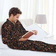 thumbnail image 6 of Naloa Floral Men’s Pajamas Set - Long Sleeve Button Down Sleep Shirt and Pajama Bottoms Sleepwear Set-XX-Large, 6 of 7
