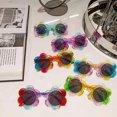 thumbnail image 4 of Faithtur Enfants Lunettes de Soleil avec Soleil Fleur Forme Transparente Couleur Gelée, 4 of 7
