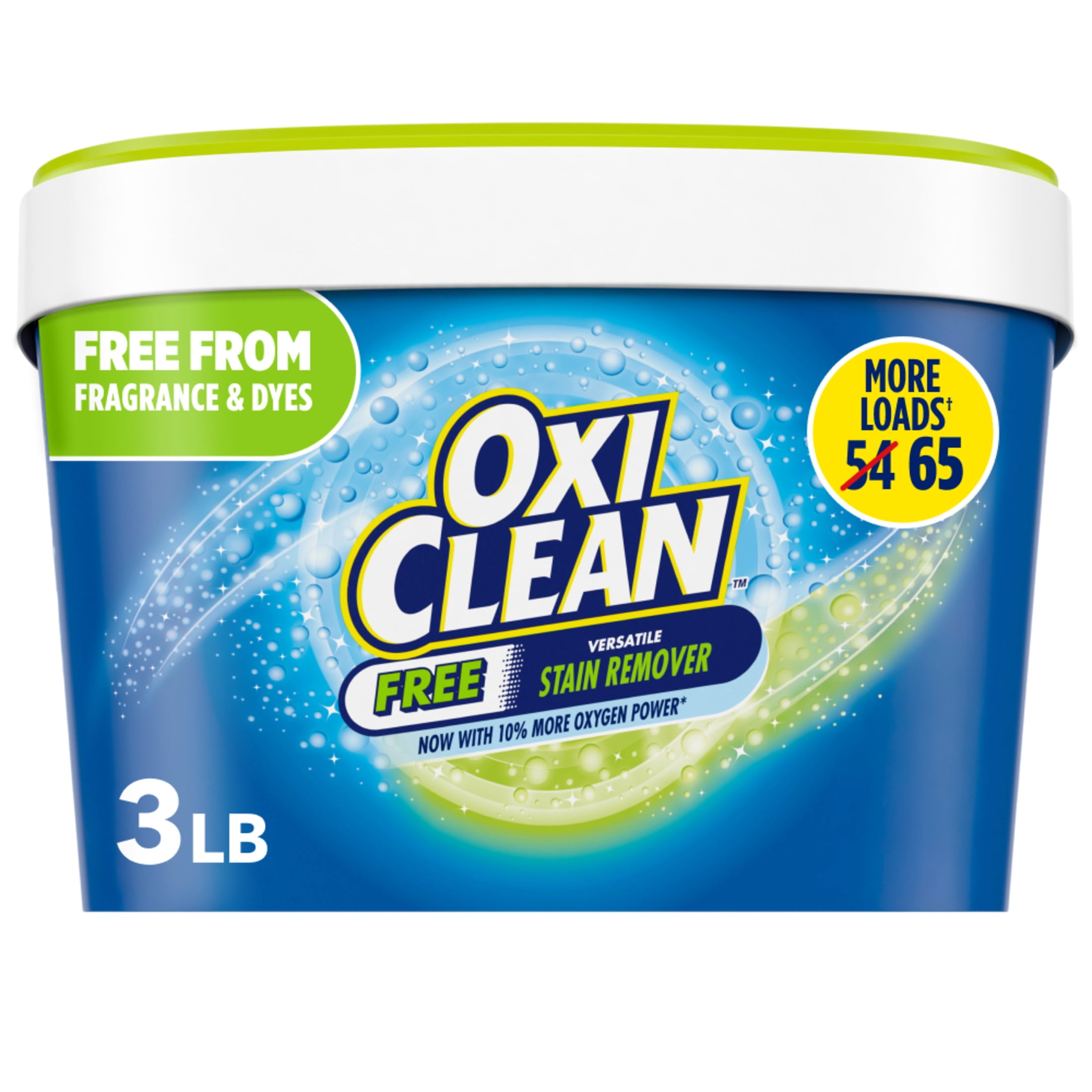 (2 pack) OxiClean Free Versatile Home and Laundry Stain Remover Powder, No Dyes or Perfumes, 3 lb