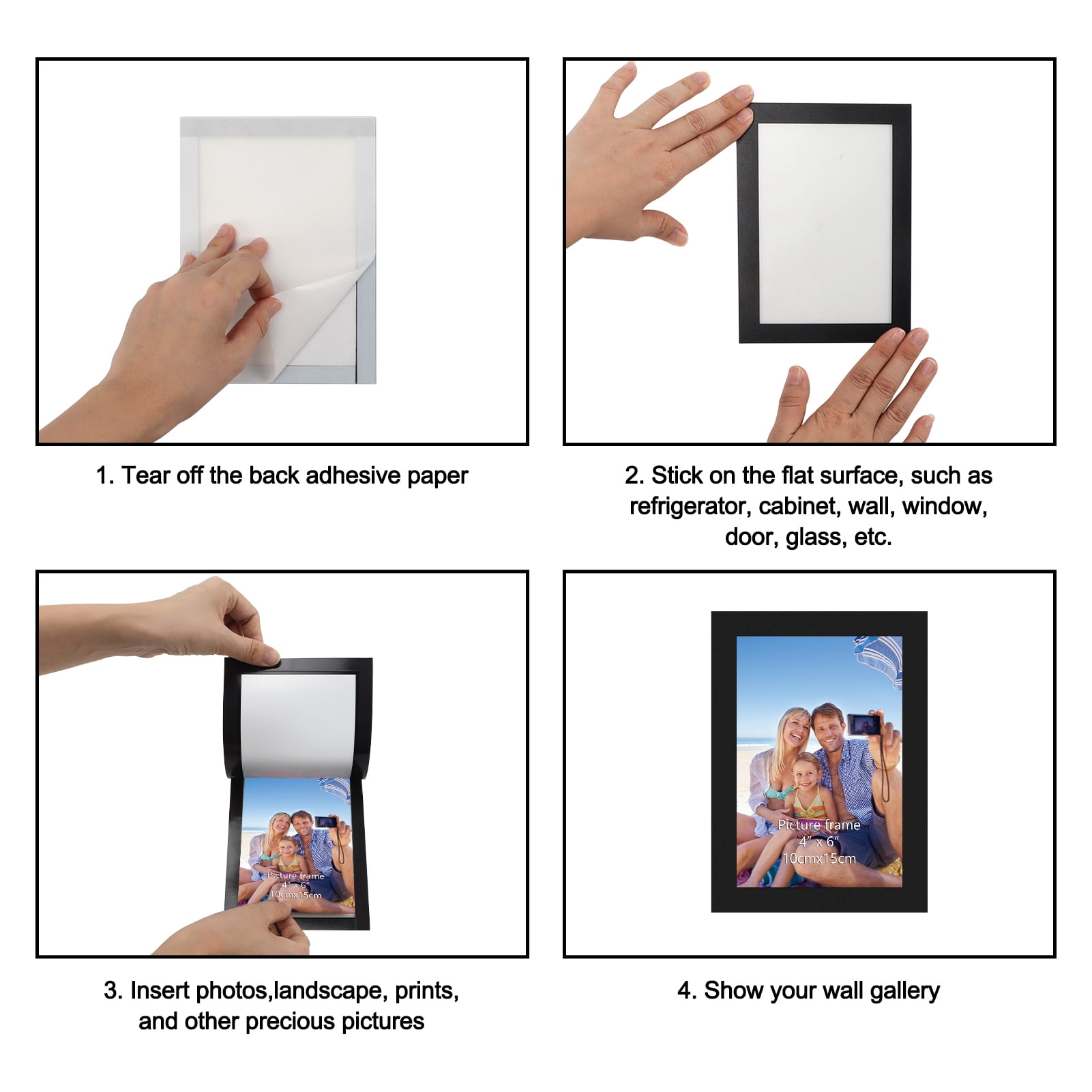 12 Pack 4x6 Magnetic Picture Frame,4 by 6 Photo Frame for Wall Mount