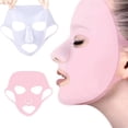 thumbnail image 5 of Ideal Swan Paquete de 4 máscaras antiarrugas de silicona reutilizables, soporte de silicona para máscaras de hojas, cubierta de máscara facial hidratante, 5 of 5