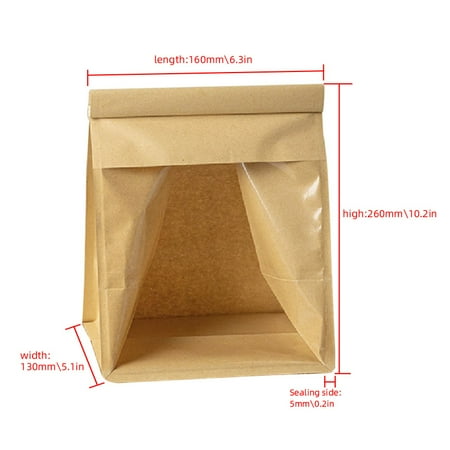 

50pcs Kraft Paper Loaf Bag (yellow Style)/ Stencil Tissue Paper (white Style) PE Matte BOPP 20C Thickness(double Layer) Biodegradable And Waterproof Tin Tie Tab Bakery Bag Bread Toast Cookies Snac