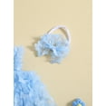 thumbnail image 3 of Miaouyo Baby Girls 2Pcs Summer Outfits, Sleeveless 3D Butterfly Tulle Bodysuit + Headband Set, 3 of 8