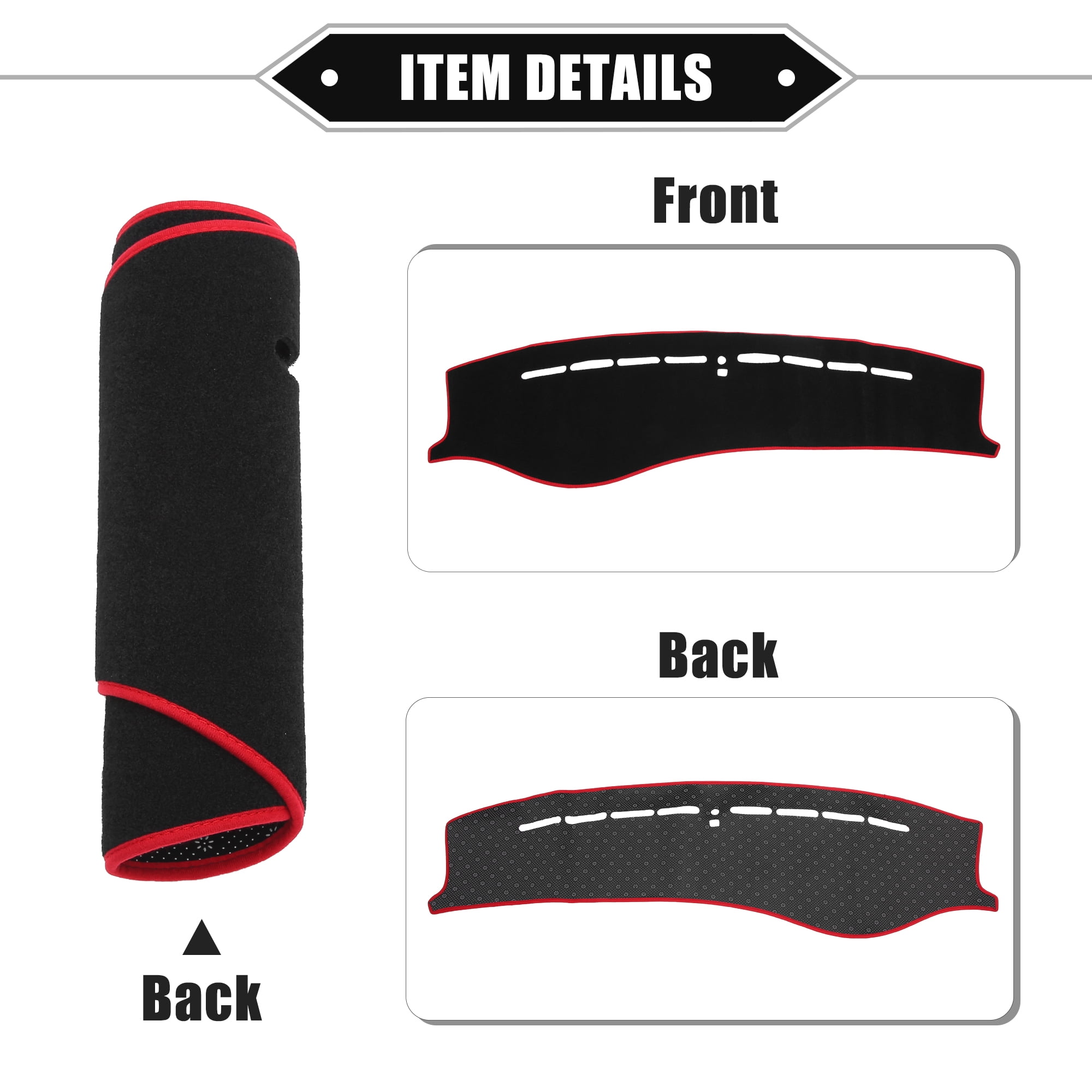 Dashboard Cover for Hyundai Sonata 2002-2005 Non-slip Polyester Black Red Dash Cover Mat Protector Cover