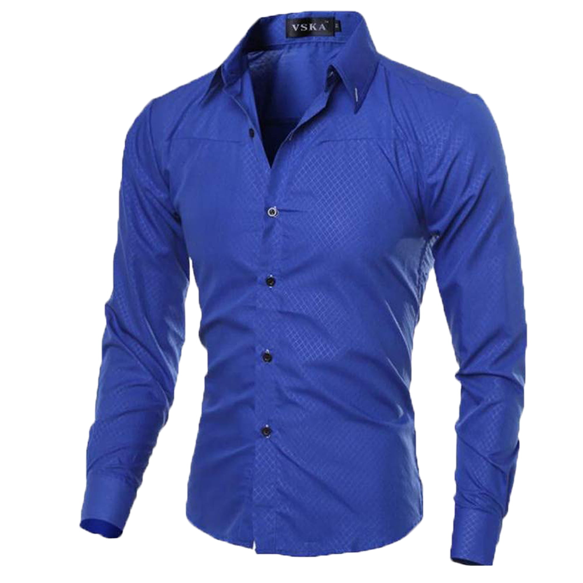 Vska Mens Stripes Fashion Buttoned Long Sleeve Blouses and Tops Shirts 