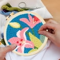 thumbnail image 1 of Dvkptbk Poke Poke Embroidery Coarse Yarn Poke Embroidery DIY Material Package Flower Series Style Poke Music Home Decor, 1 of 6