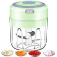 thumbnail image 1 of Electric Mini Garlic Chopper, Portable Food Processor, Vegetable Chopper Onion Mincer, Cordless Meat Grinder with USB Charging for Vegetable, Pepper, Onion, Baby Food, Seasoning, Nuts (BPA-Free) Green, 1 of 13