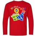 thumbnail image 3 of Inktastic Birthday Boy 5th Birthday Long Sleeve Youth T-Shirt, 3 of 5