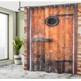 thumbnail image 5 of Ambesonne Antique Shower Curtain, Pine Wood Windows, 69"Wx84"L, Caramel Brown, 5 of 5