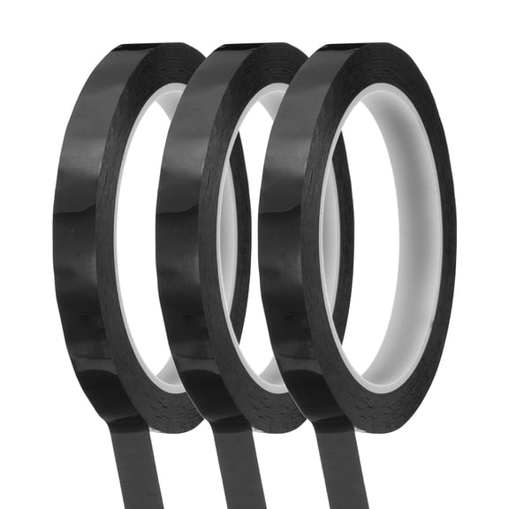 Uxcell 3Pcs Whiteboard Tape Graphic Tape 1/2" x 72 Yards Chart Line Tape Black