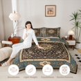 thumbnail image 3 of Homewish Ancient Boho Queen Comforter Set,Bohemian Floral Comforter Sets Queen,Gray Gold,Black Reversible,3pcs,1 Comforter and 2 Pillowcases, 3 of 7