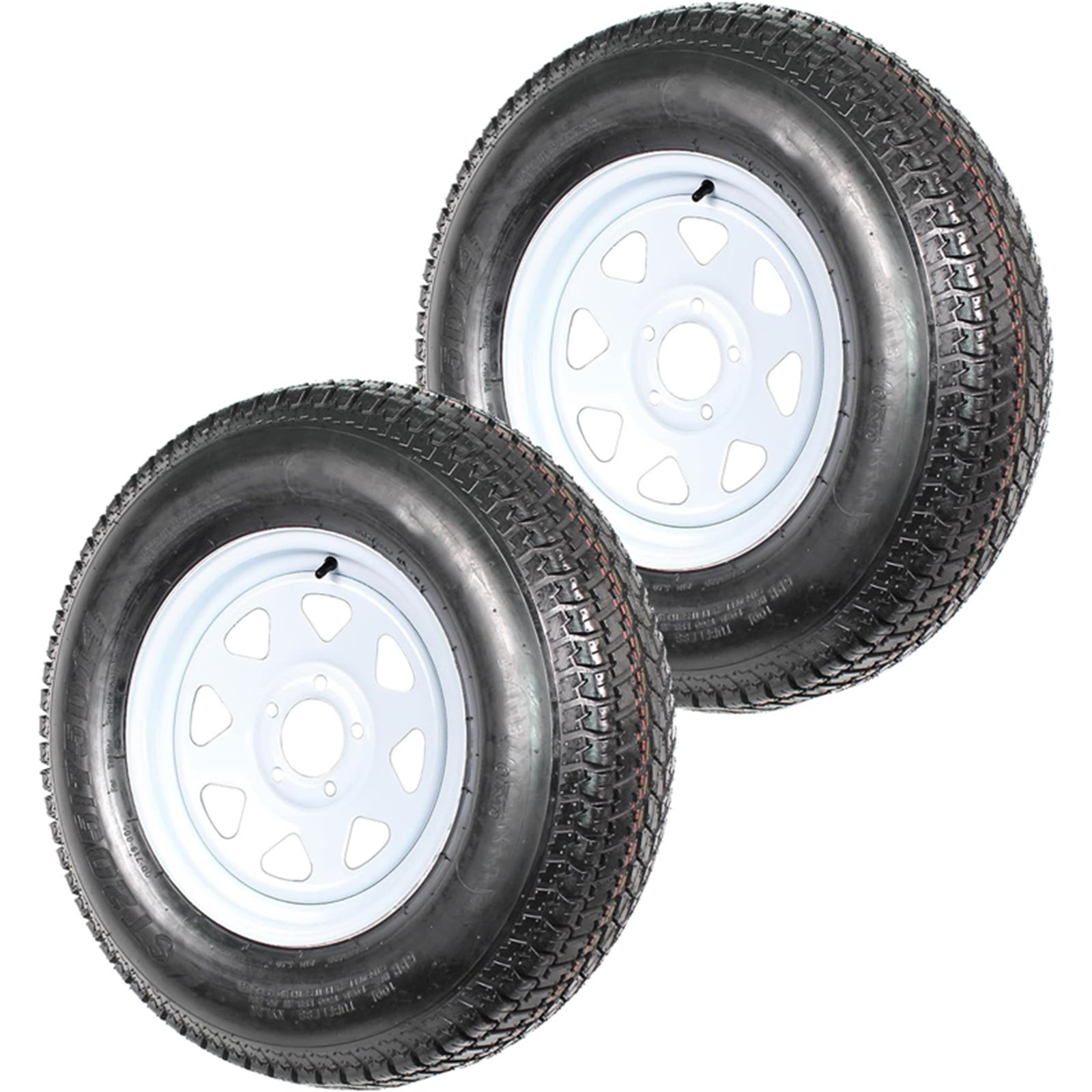 Set Of 2 Halberd ST215/75D14 Trailer Tires - 6-Ply Load Range C, 14" Rim, Heavy Duty Bias Construction