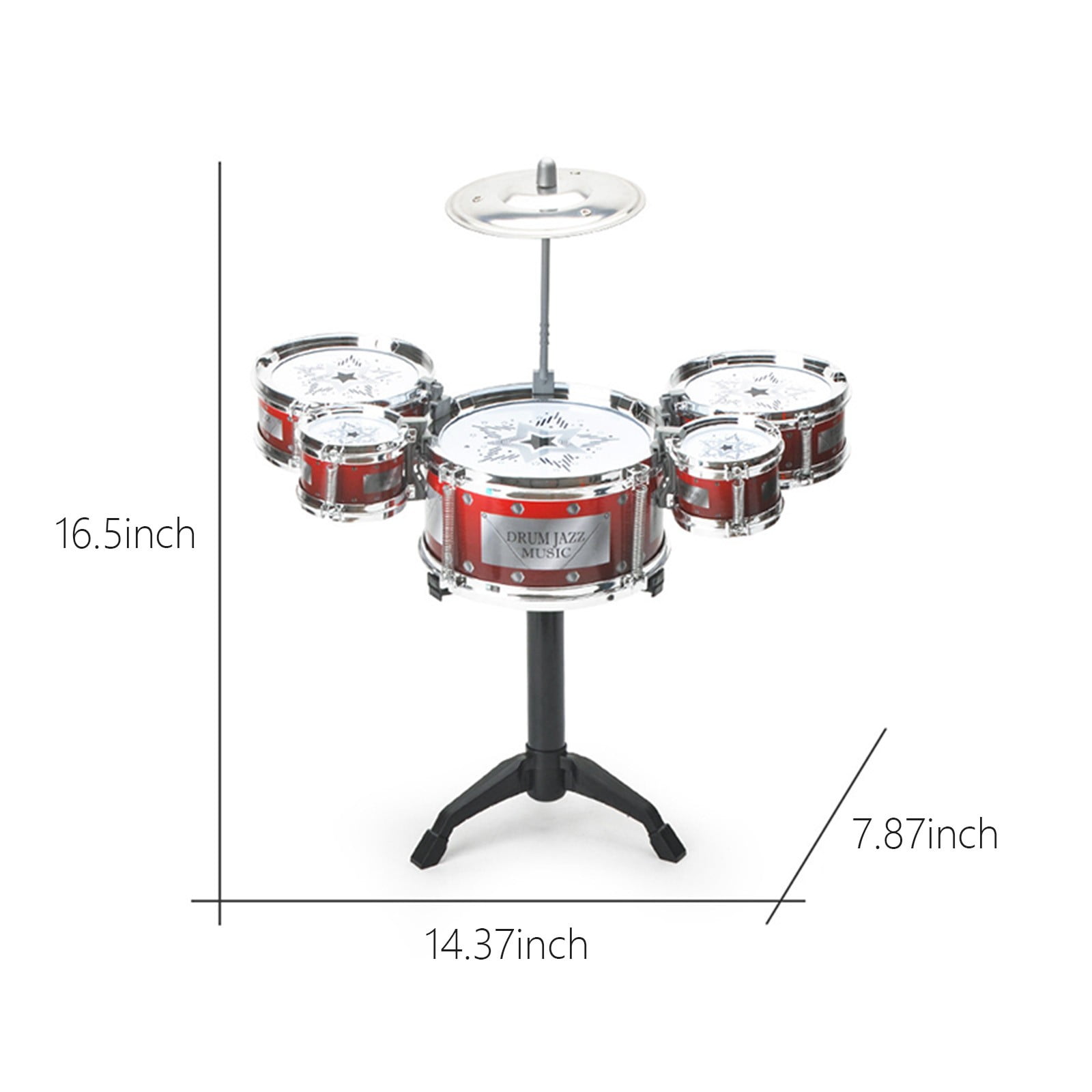 Batterie Jazz Rock Mini Batterie Enfant 6 Pièces - Kit Tambour Avec Tabouret - Instrument De Musique Pour Enfants à Partir De 3 Ans Batteria Elettronica Adulti