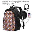thumbnail image 2 of Pofeuu Pumpkin And Flying Bat1 Print Storage Laptop Backpack with USB Charging Port[Water Resistant] College Computer Bookbag Fits, 2 of 7