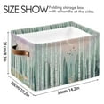 thumbnail image 4 of Yayeee Canvas Storage Basket with Handles for Shelves Fabric Bins Closet Organizer, Green Deer, 4 of 8