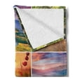 thumbnail image 2 of Summer Soft Flannel Fleece Blanket, Summer Landscapes Waterfall Blooming Flowers Purple Sunshine Natural Paradise, Cozy Plush for Indoor and Outdoor Use, 50" x 70", Red Yellow Green, by Ambesonne, 2 of 5