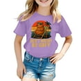 thumbnail image 3 of WhouRiu Little Girls Tshirt Cartoon Capybara Print Short Sleeve Tops Child Comfy Stylish Loose Casual T Shirts Purple,Sized 6-7, 3 of 3
