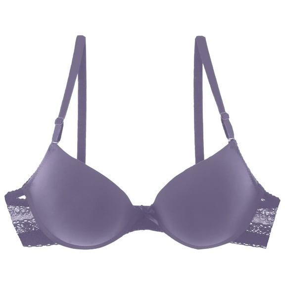 Zshosam Women's Wireless Bra with Seamless Smooth Comfort Wirefree T Shirt Bra(Purple,38)