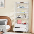 thumbnail image 2 of Tribesigns Bookshelf with Drawers, 70.8" Modern Bookcase with 2 Drawers, 5 Shelf Open Shelf for Living Room, Bedroom, Home, Office (White, 1pc), 2 of 5