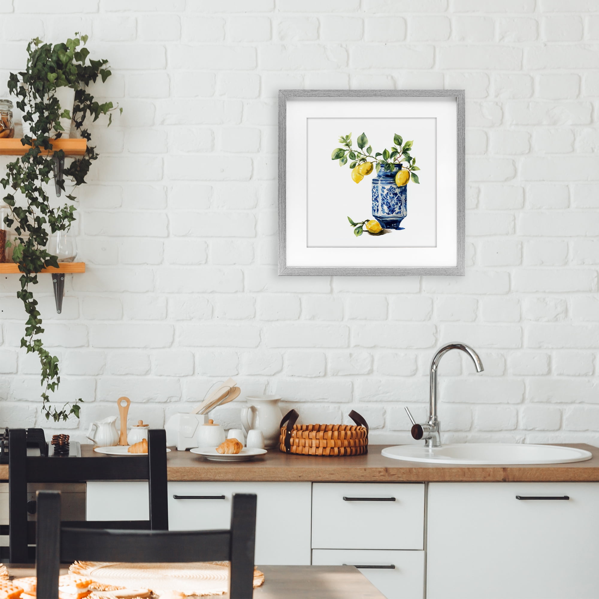 Stupell Industries Ornate Lemon Treasures Gray Framed Print Under Glass, design by Svetlana Aleynikova