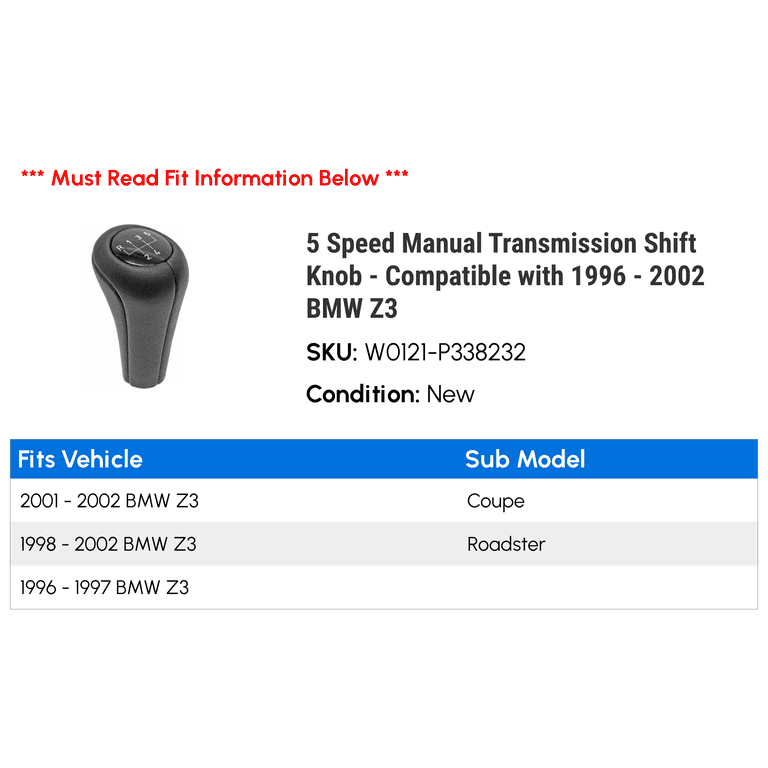 5 Speed Manual Transmission Shift Knob - Compatible with 1996