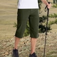 thumbnail image 7 of Mens Cargo Shorts with 7 Pockets Casual Long Blew Knee Capri 3/4 Pants for Work Fishing Hiking Athletic, 7 of 7