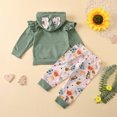 thumbnail image 3 of Vedolay Girls Winter Outfits Active Pants Set - 2 Piece Long Sleeve Performance T-Shirt and Pants,Green 18-24 Months, 3 of 4