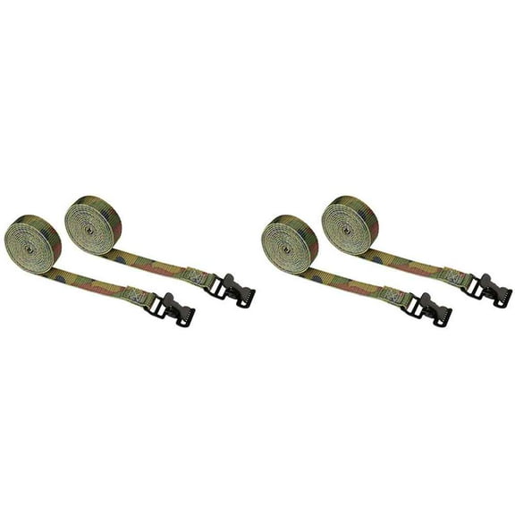 1" x 8' Camo Action Spring Buckle Strap - 4 Pack