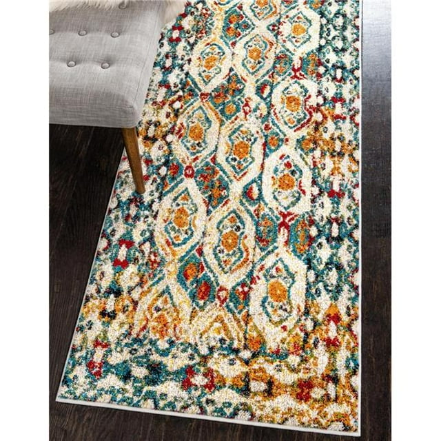 Unique Loom 3145838 2 x 6 ft. Piazza Rosso Runner Rug, Multi Color