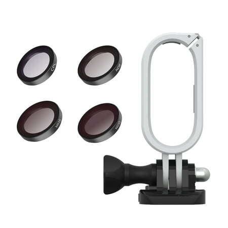 

TELESIN Camera Filter Kit with 4pcs Filters(CPL + ND8 + ND16 + ND32) + Camera Protective Frame Housing ABS+PC Material with Long Screw Mobile Base Replacement for GO2 Camera