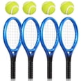 thumbnail image 2 of 4 Sets Mini Tennis Racket And Balls Miniature Tennis Kit Tennis Racket Set Tennis Keychain Dollhouse Tennis Toy Tennis Gifts, 2 of 8