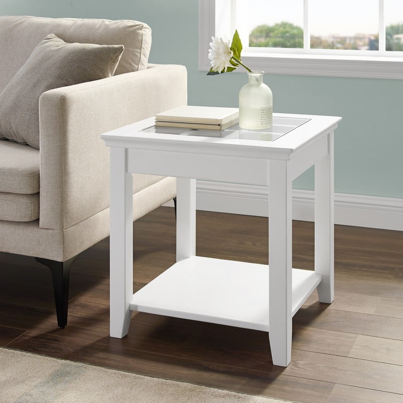 Linon Largo End Table, White/Painted