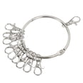 thumbnail image 1 of Organizador de llaves Uxcell de 3.4" de diámetro con 10 anillos de hebilla en plata, 1 of 5
