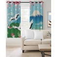 thumbnail image 2 of Teal Blue Mountain Blackout Curtains 54 Inches Long, Farmhouse Cherry Blossoms Cranes Thermal Insulated Black Out Curtains, Darkening Window Curtain Drapes for Bedroom Living Room 45"x54" 2 Panels, 2 of 9