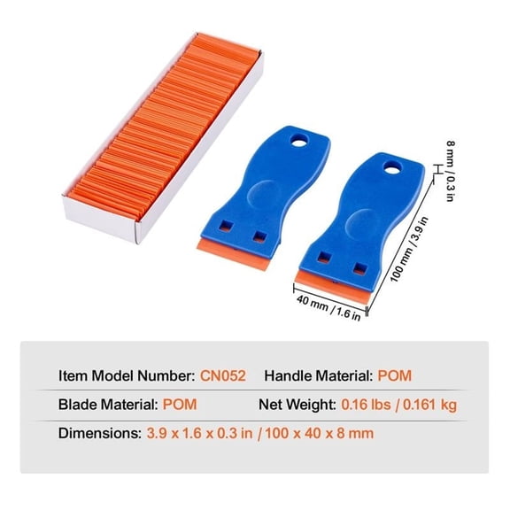 Rkxzt Film Scraper 1PC Plastic Razor Blade Scraper Tool with Safety Edge for Glass and Tile Cleaning Tools/Office|Plastic,As Show