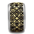 thumbnail image 4 of Luxe Jewelry Designs Two-Tone Gold Ion Plated Stainless Steel Epoxy Black Jet Men's Ring - Size 12, 4 of 4