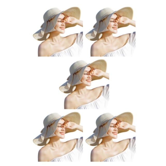 Maytalsory 1/2/3/5 Stylish Women Sun Hat With Bowknot Effective Sun Protection And Easy To beige 5PCS
