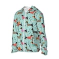 thumbnail image 2 of Pofeuu Christmas Dachshund Print Sun Protection Outdoor Lightweight Full Zip UV Cooling Hoodie Long Sleeve Summer Clothing for Outdoor Hiking-X-Large, 2 of 5