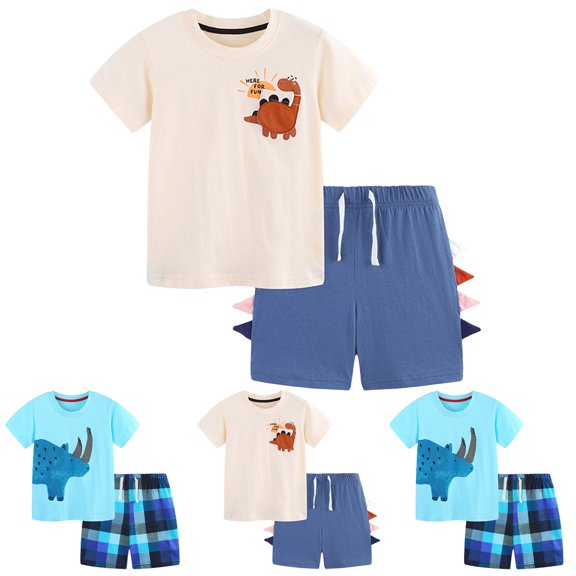 Nwiuh Toddler Baby Boy Clothes for 2t 3t Boys Cute Summer Short Sleeve T-Shirt Tops Shorts Clothes Sets Baby Boy Outfits Sky Blue for Size 5-6 Years