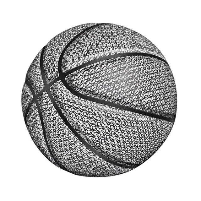 Pelota de baloncesto reflectante holográfica resistente al desgaste, bola luminosa de luz nocturna, accesorios de baloncesto brillantes # T1G Fivean unisex