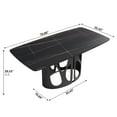 thumbnail image 5 of 70.86" Black Sintered Stone Dining Table, Modern Rectangular Design, 6-8 Seats, Black Metal Legs, for Dining Room, Easy Clean, Durable, 5 of 18