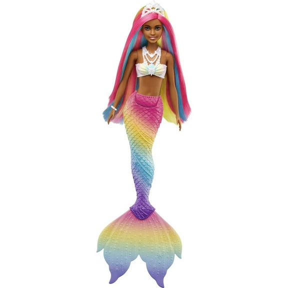 Barbie Dreamtopia Mermaid Doll with Rainbow Hair, Light Brown Eyes & Color-Change Feature