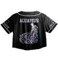 thumbnail image 3 of Lotusprinthandmade Personalized Aquarius Zodiac Crop Top Baseball Jersey XS-XL Multicolor, aquarius birthday shirt, aquarius constellation shirt, aquarius shirt women, 3 of 5