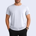 thumbnail image 2 of Leey-World Tshirt for Men Men's T-Shirts Short Sleeve Knit Shirts Casual Crewneck Ribbed Dress Tee Shirt(White,7XL), 2 of 9